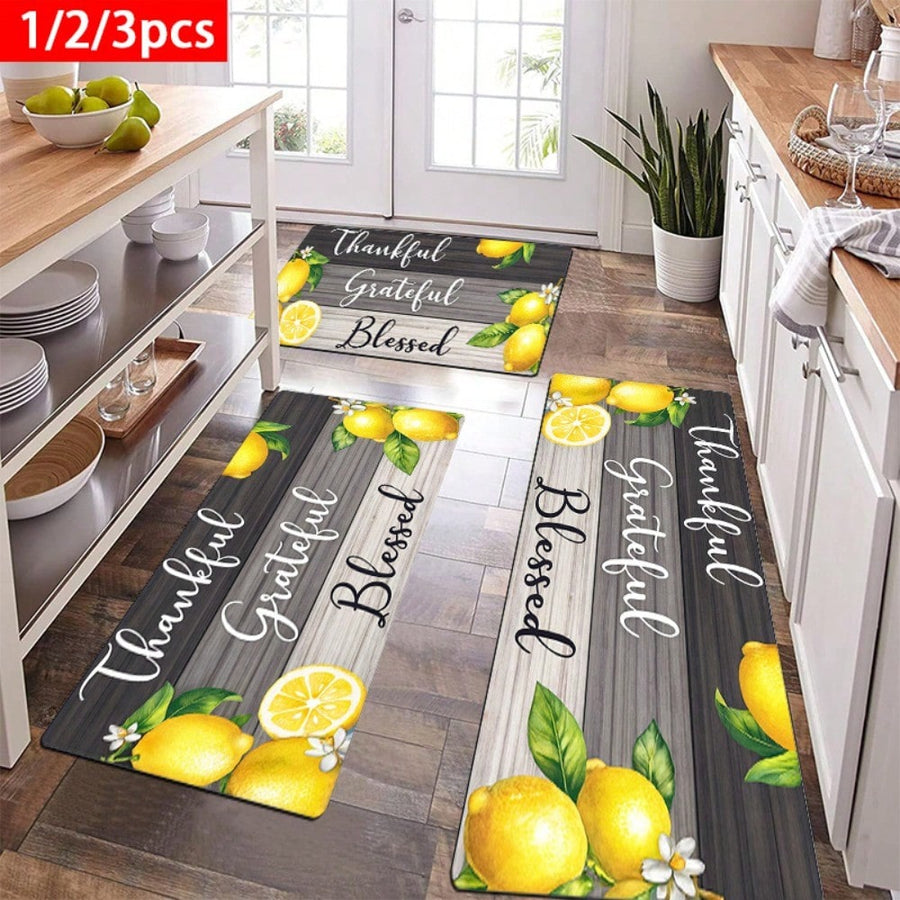 1/2/3 Firepower Vitality Kitchen Mat Set Gratitude Blessing Style Kitchen Mat Very Good Home Scene Decoration Mat Clean Non Slip Soft Soft S
